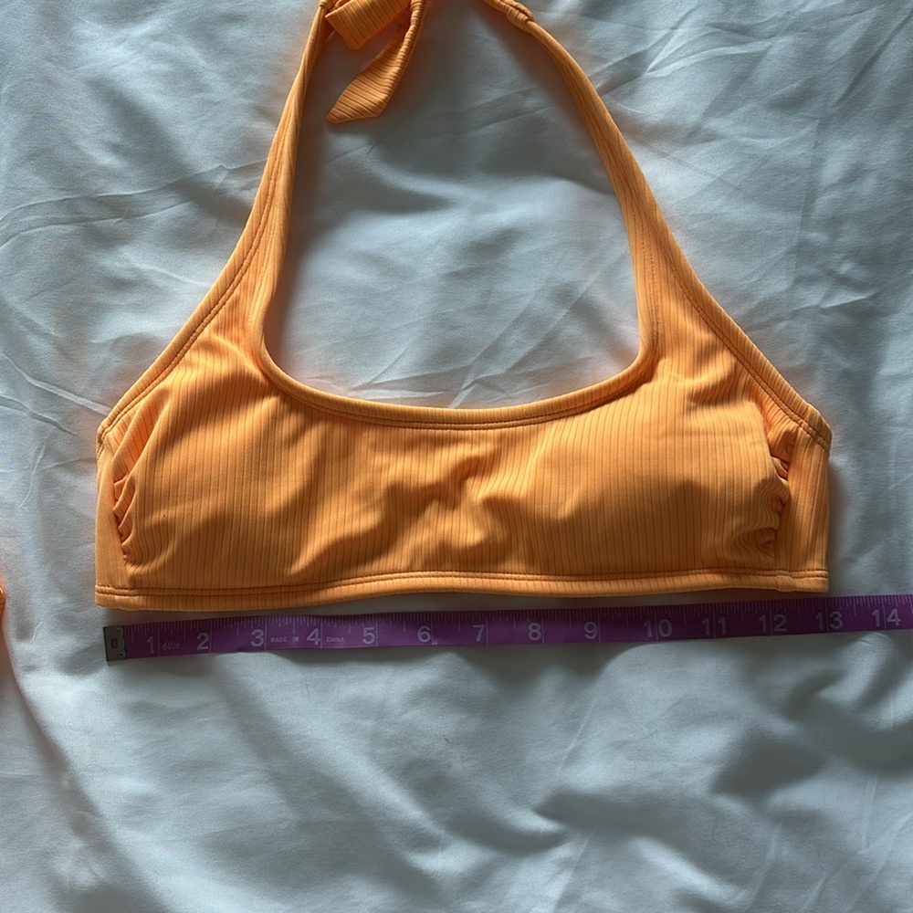 Bright Orange Ribbed Bikini Set - Picture 12 of 13